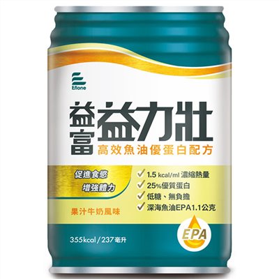 益富-益力壯高效優蛋白魚油配方(果汁牛奶)237ml*24罐