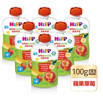 HiPP喜寶生機水果趣 - 蘋果草莓 6入